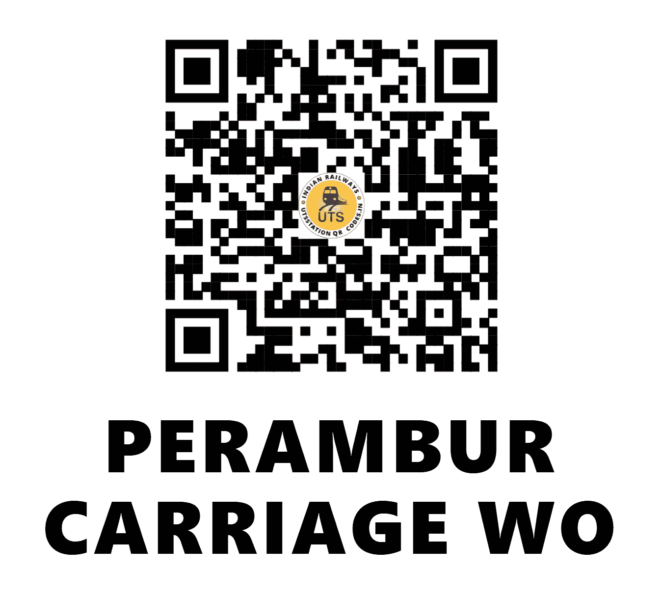 UTS QR Code for PERAMBUR CARRIAGE WO - PCW - SR (TAMIL NADU)